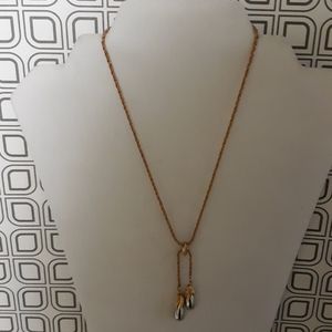 Napier Gold chain & silver dual teardrop necklace